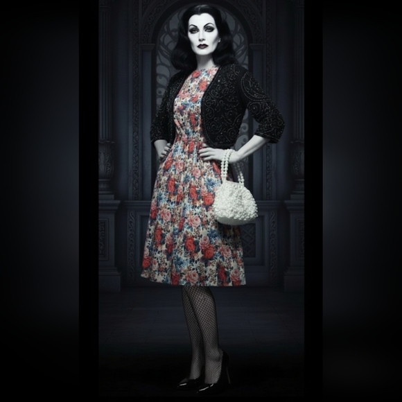 Vintage Floral Day Dress M - Picture 1 of 15